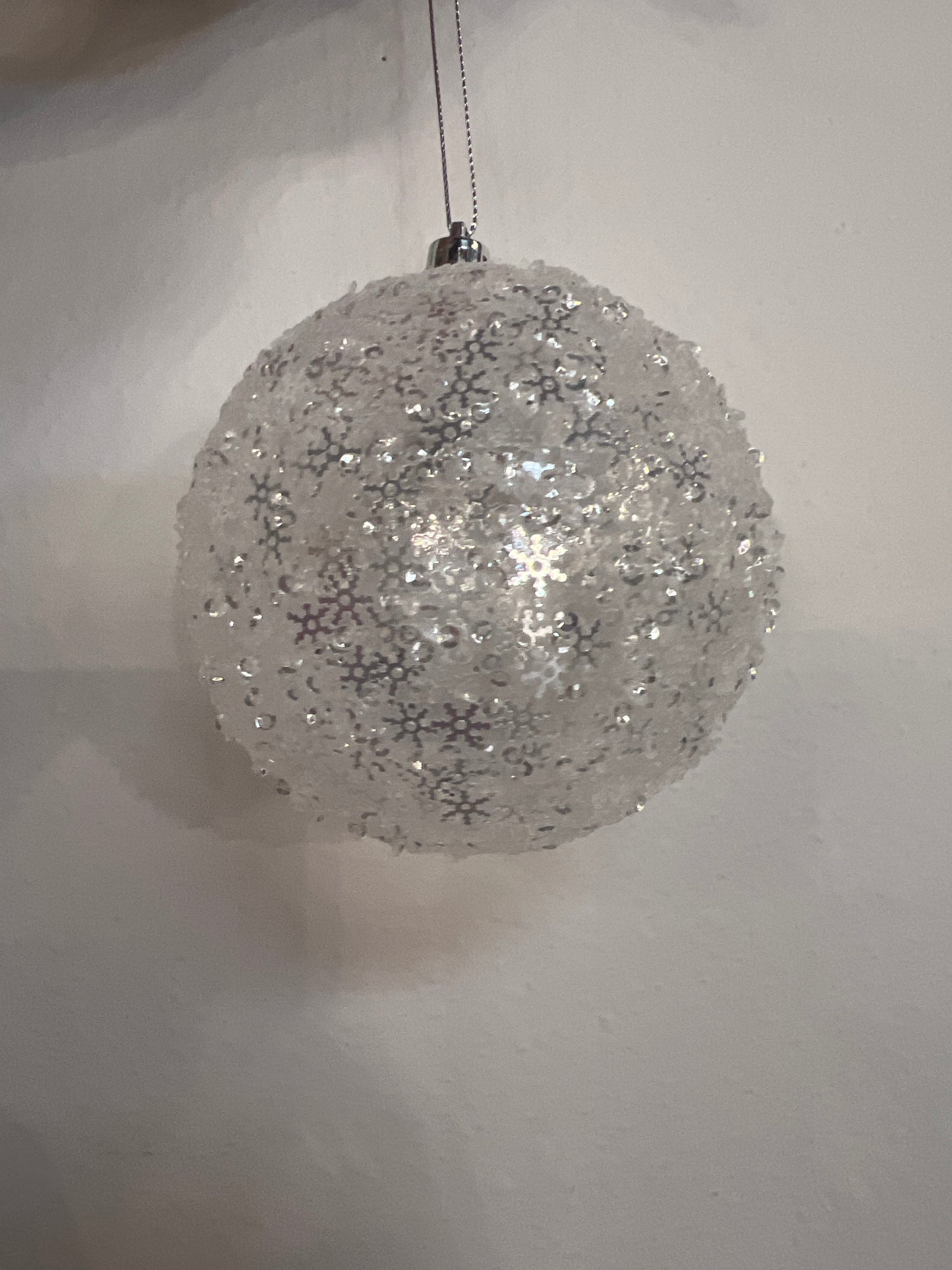 4 Inch Metallic Snowflake Ball Ornament