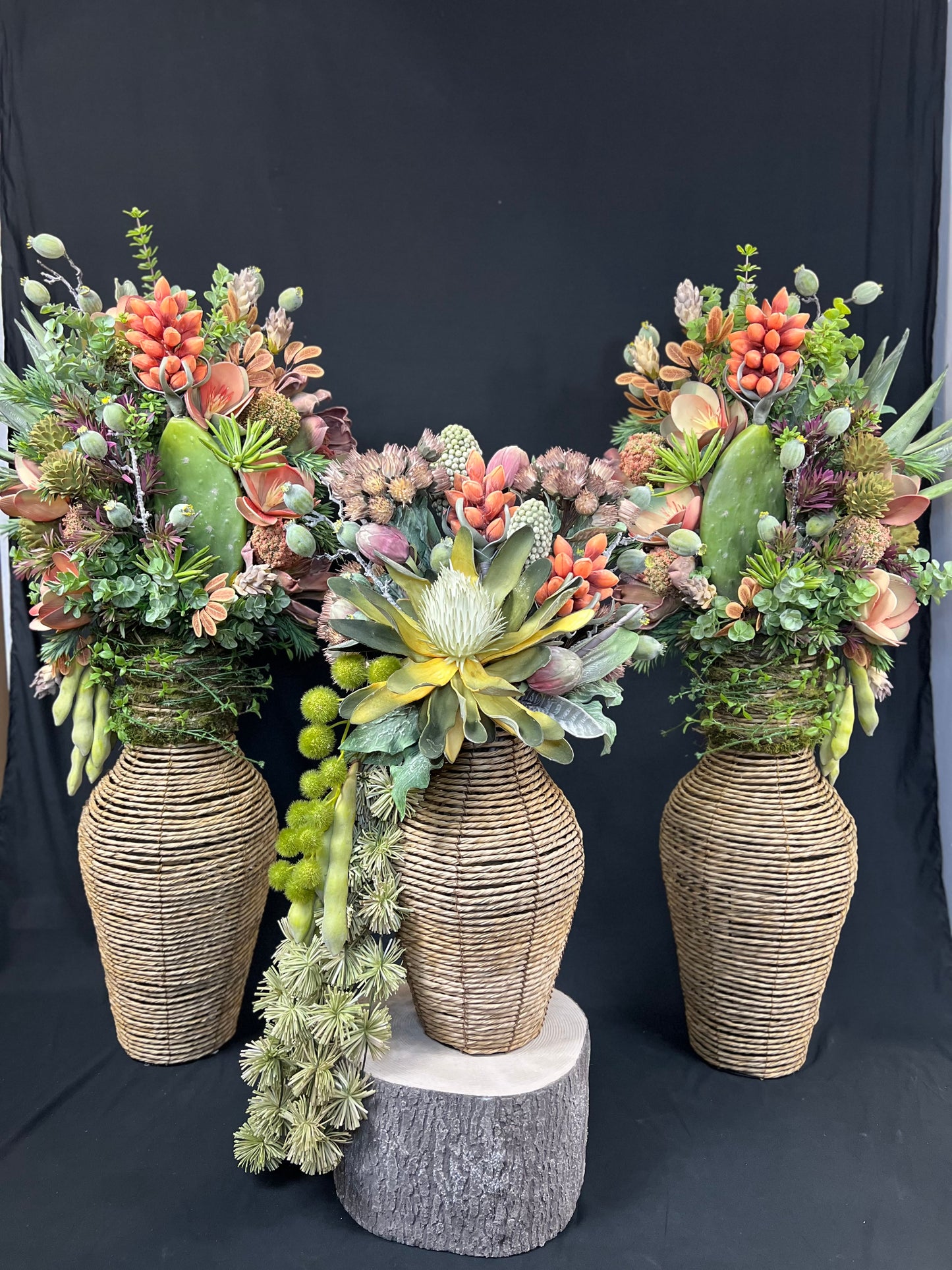 Custom Trio Seagrass Arrangements