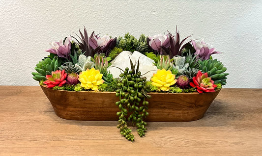 Apophyllite Geode Succulent Arrangement